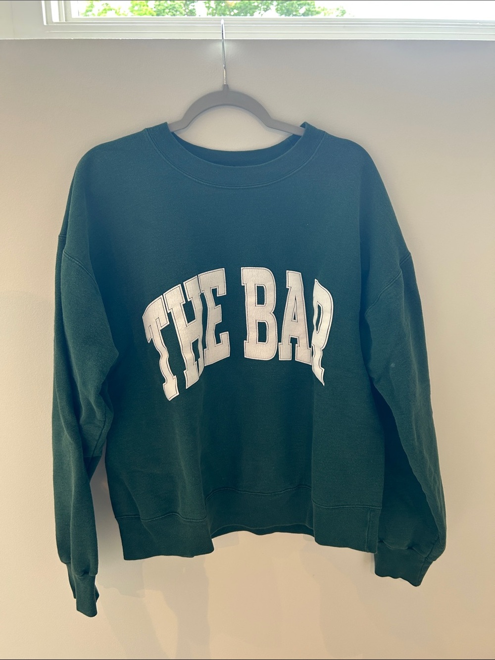 The Bar Dark Green Crewneck Sweatshirt with White Logo